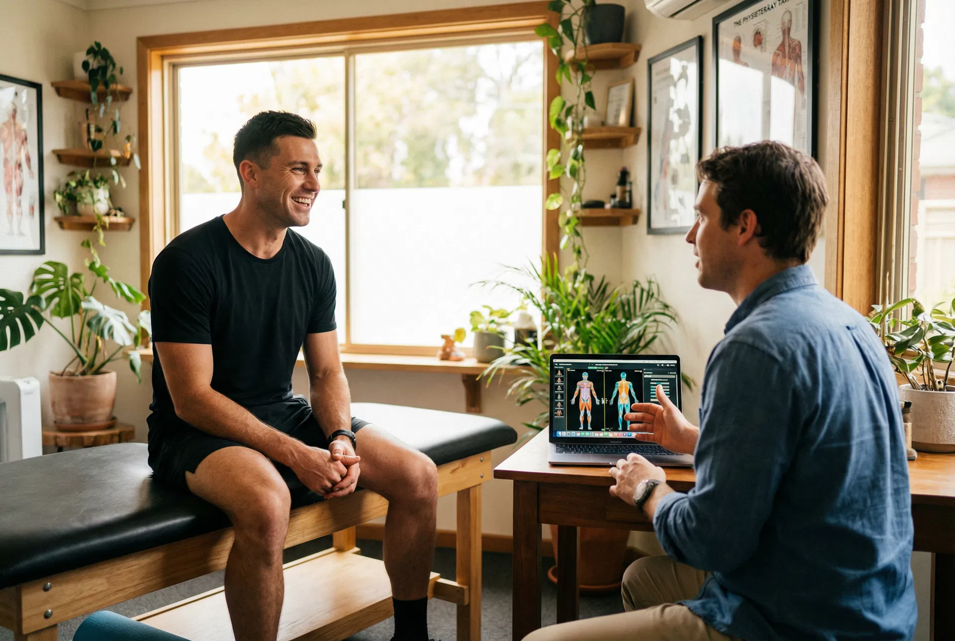 Athlete in physiotherapy session