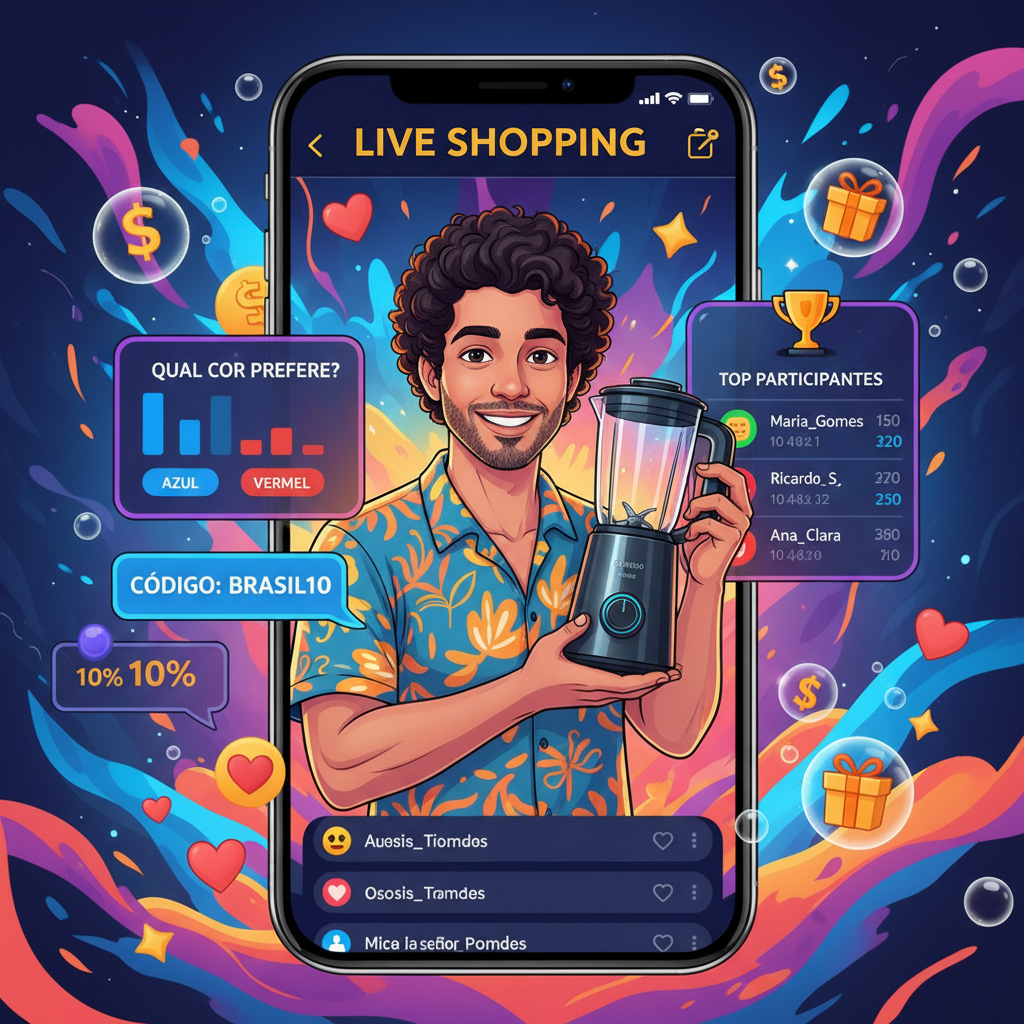 A Ascensão do 'Live Shopping' Interativo: Marketplaces Investem em Gamificação para Engajar Consumidores Brasileiros