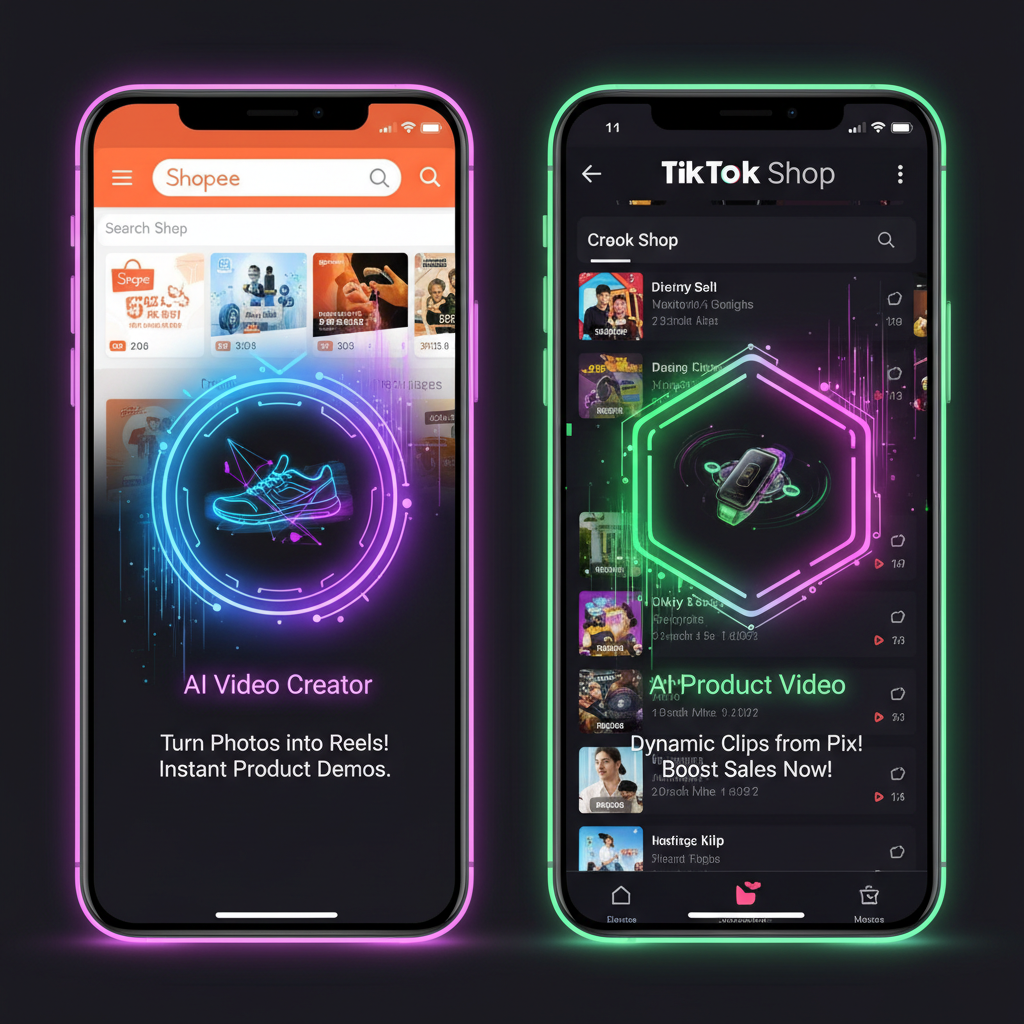 Shopee e TikTok Shop Intensificam 'Social Commerce' com Ferramentas de IA para Geração Automática de Vídeos de Produto