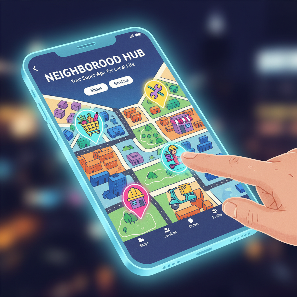 A Ascensão dos 'Super-Apps' Regionais: Marketplaces de Bairro Integrando Serviços Locais de Entrega e Manutenção