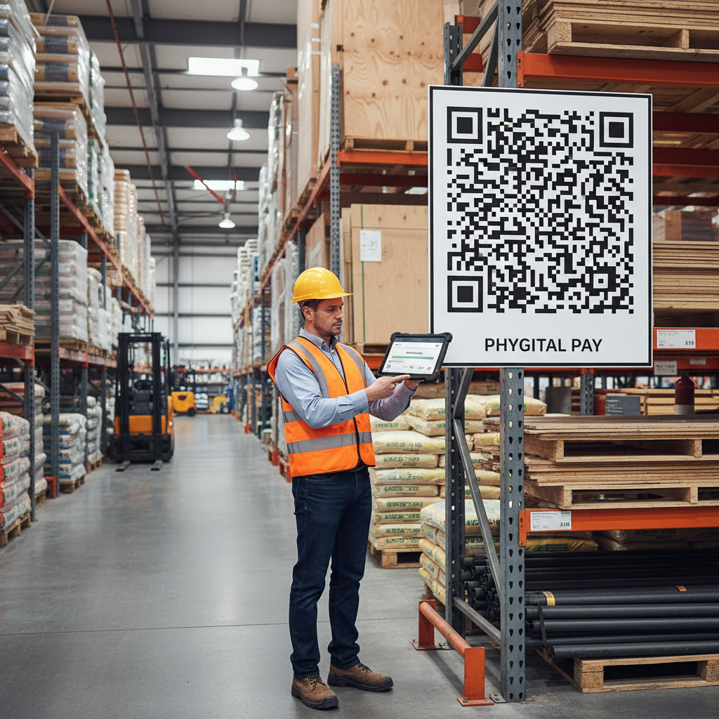 A Ascensão do 'Phygital B2B': Varejo de Material de Construção Adota QR Code Dinâmico para Compras de Alto Volume
