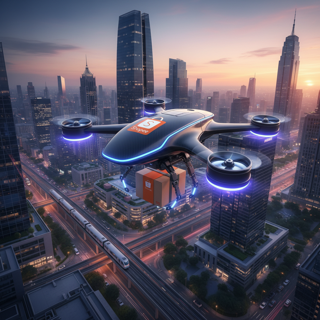 Shopee Revoluciona a 'Last Mile' com 'Shopee Express Drones': Entregas Aéreas em Áreas Urbanas