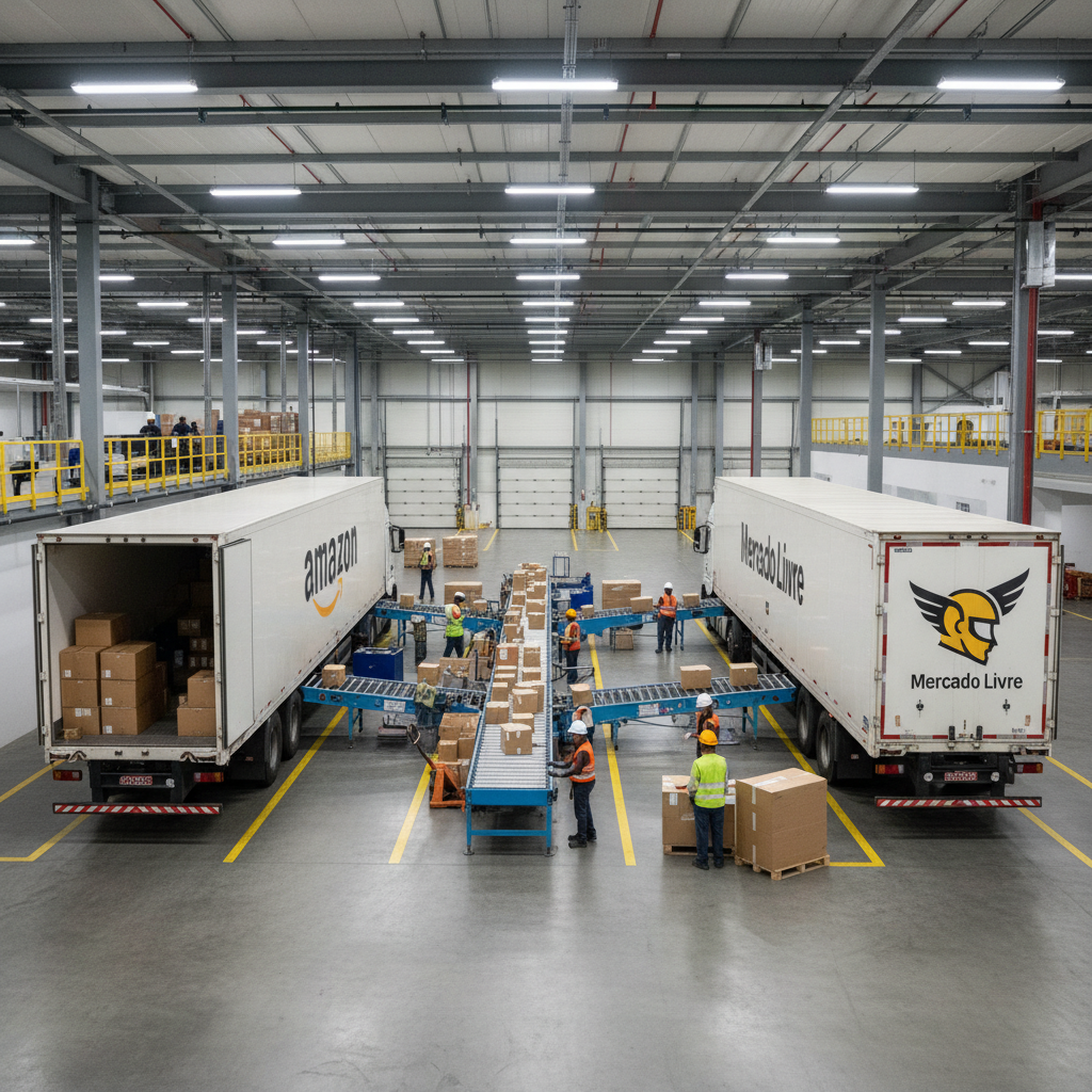 Amazon e Mercado Livre Anunciam Parceria Inédita para 'Cross-Docking' e Otimização de Rotas no Brasil