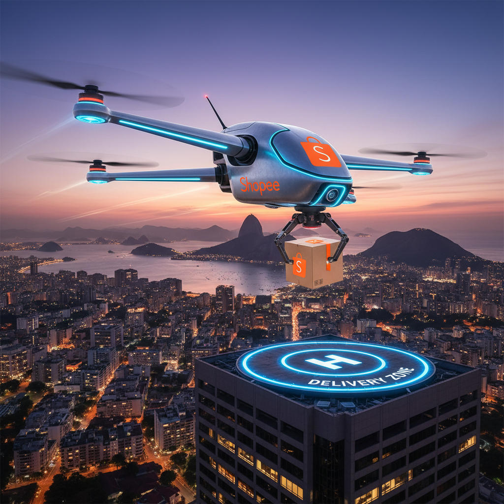 Shopee Revoluciona Entrega com Drones Autônomos em Áreas Metropolitanas Brasileiras