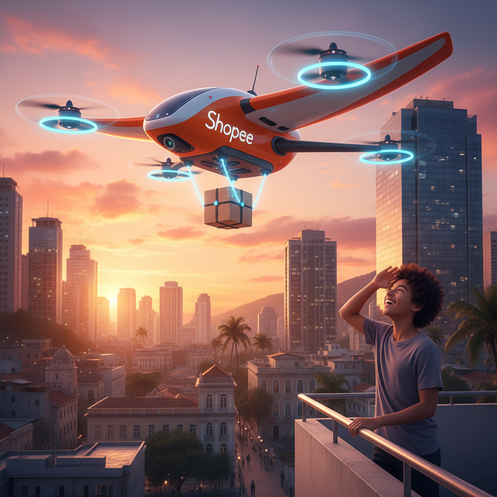 Shopee Revoluciona Entregas com 'Shopee Drone Express': Testes em Capitais Prometem Reduzir Prazo para Horas