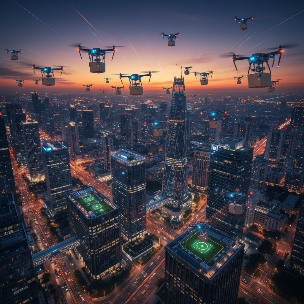 Marketplaces Adotam 'Entrega por Drones Autônomos' em Grandes Cidades: Revolução Logística e Desafios de Regulamentação