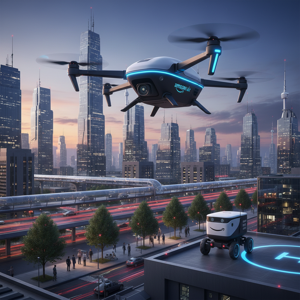 Amazon Lança 'Prime Robotics': Entregas Autônomas por Drones e Robôs em Capitais Brasileiras