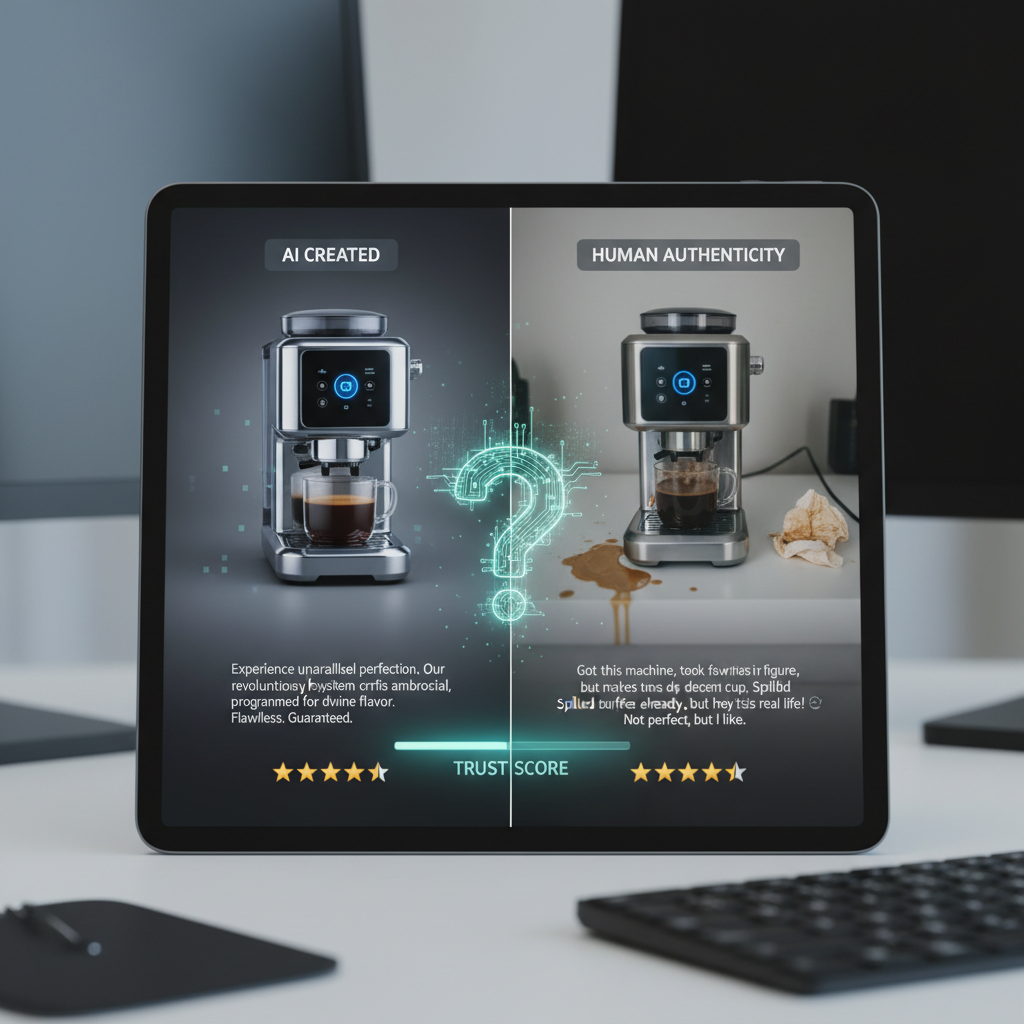 Explosão de Conteúdo Gerado por IA em Marketplaces Gera Debate sobre Autenticidade e 'Trust Score'