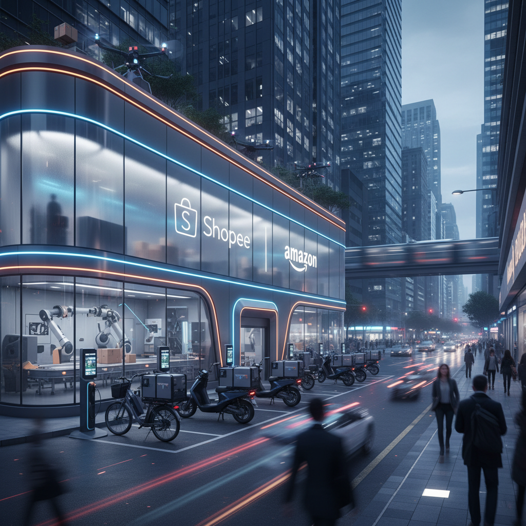 Shopee e Amazon Investem em 'Mini Hubs' Urbanos para Entregas em 1 Hora e Redução de Custos na Última Milha