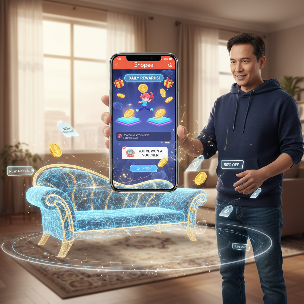 Shopee Lidera 'Gamificação 2.0': Experiências de Compra Imersivas com Realidade Aumentada e Recompensas Dinâmicas