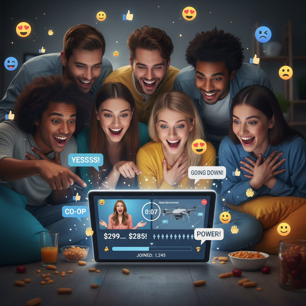 Boom do 'Live Shopping Coletivo': Marketplaces Lançam Salas de Compra em Grupo com Descontos Exclusivos