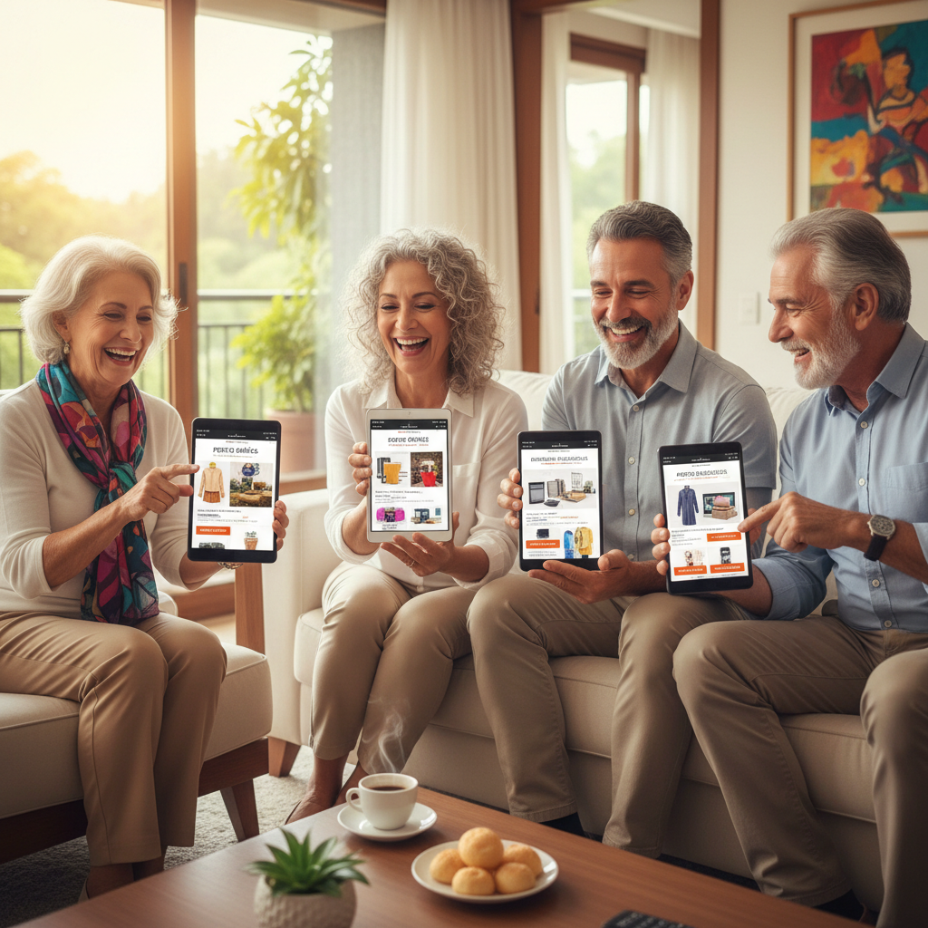 Consumidor 50+ Impulsiona 'E-commerce Prateado': Marketplaces Investem em Experiências Otimizadas para a Geração Sênior