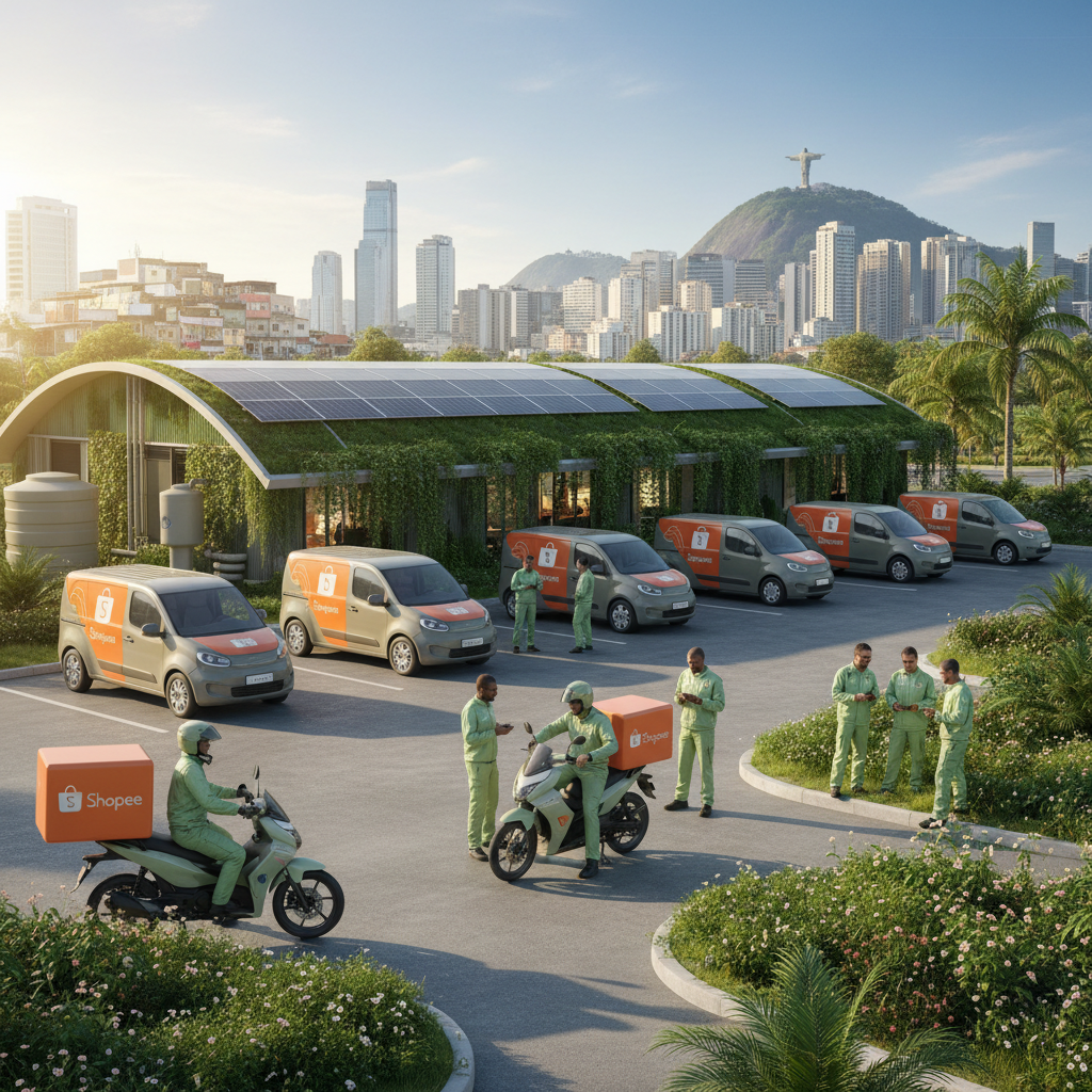 Shopee Anuncia 'Shopee Express Verde': Frota de Entregas Elétricas e Pontos de Coleta Sustentáveis no Brasil