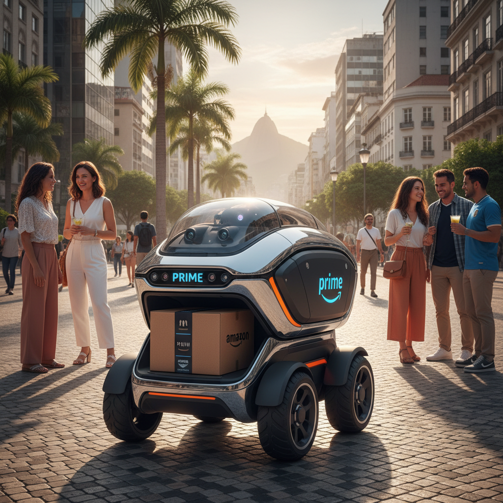 Amazon Brasil Lança 'Prime Robotics': Frota de Robôs Autônomos para Otimizar Última Milha em Grandes Cidades