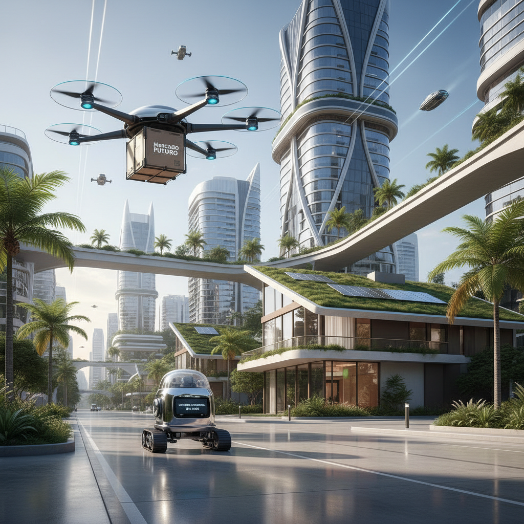 Marketplaces Adotam 'Entrega Colaborativa Autônoma' com Drones e Robôs em Bairros Selecionados