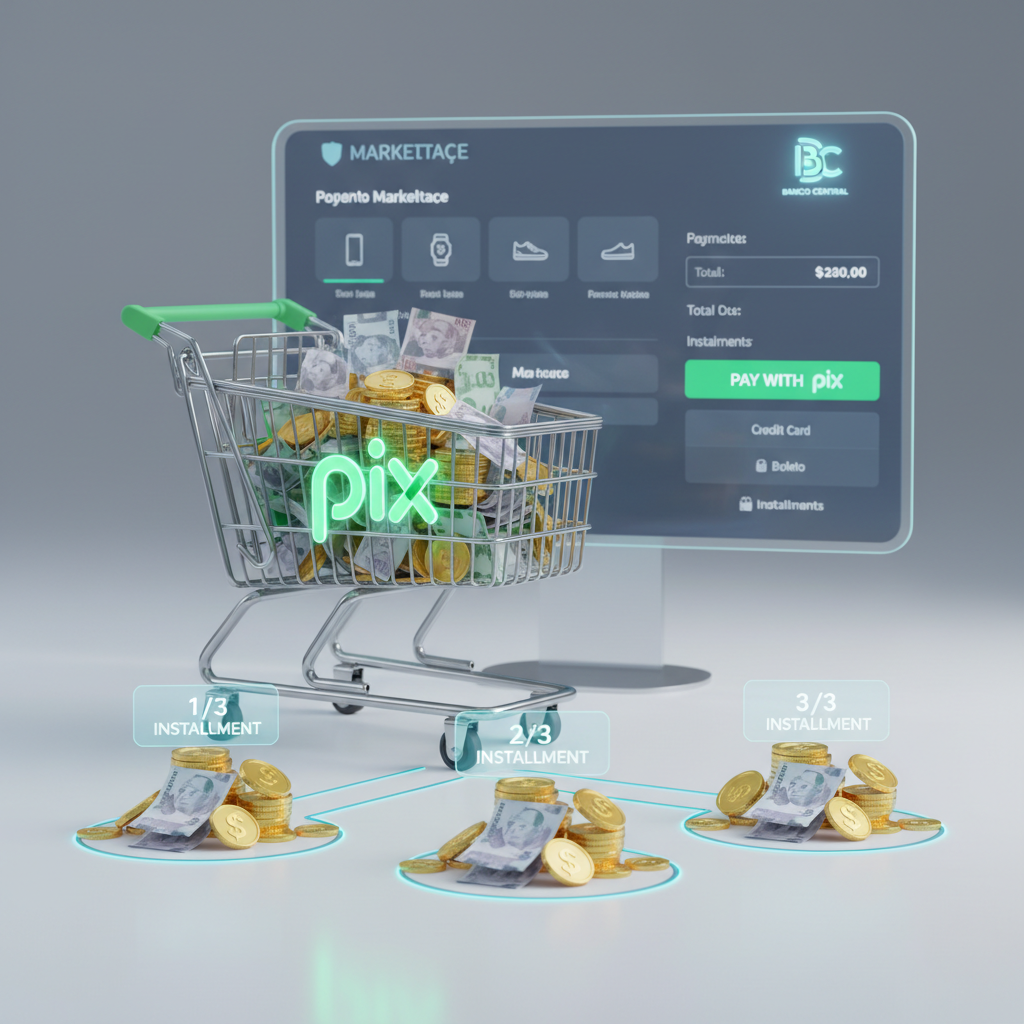 Pix Parcelado Agora é Padrão para Compras Acima de R$300 em Grandes Marketplaces: Regulamentação do BC Entra em Vigor