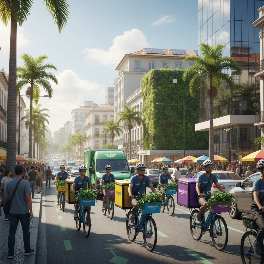 Marketplaces Investem em 'Last Mile Sustentável': Entregas com Bicicletas Elétricas e Veículos Híbridos Ganham Força em Cidades Brasileiras