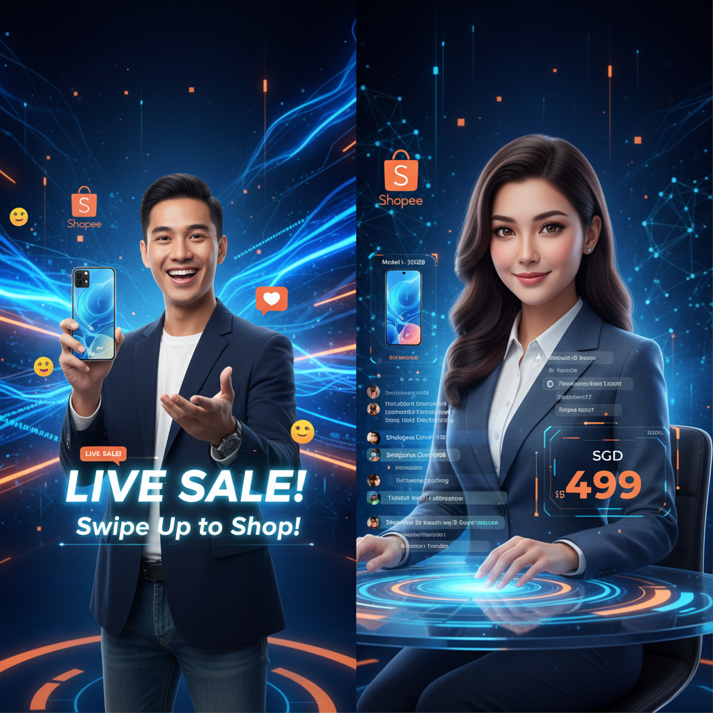 Shopee e o 'Live Commerce Híbrido': Crescimento de 50% em Vendas com Influenciadores Virtuais e Reais