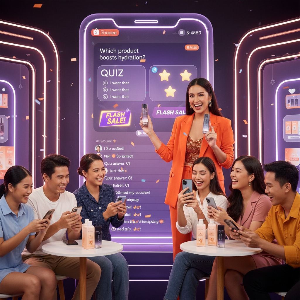 Shopee Revoluciona 'Social Commerce': 'Live Shopping Interativo' Impulsiona Vendas em 60% com Gamificação e Recompensas