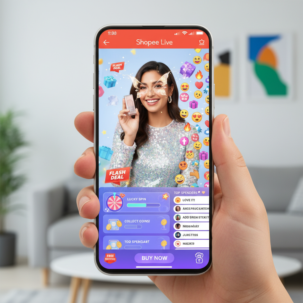 Shopee e o 'Shoppertainment Imersivo': Vendas Disparam 70% com Realidade Aumentada e Gamificação em Lives