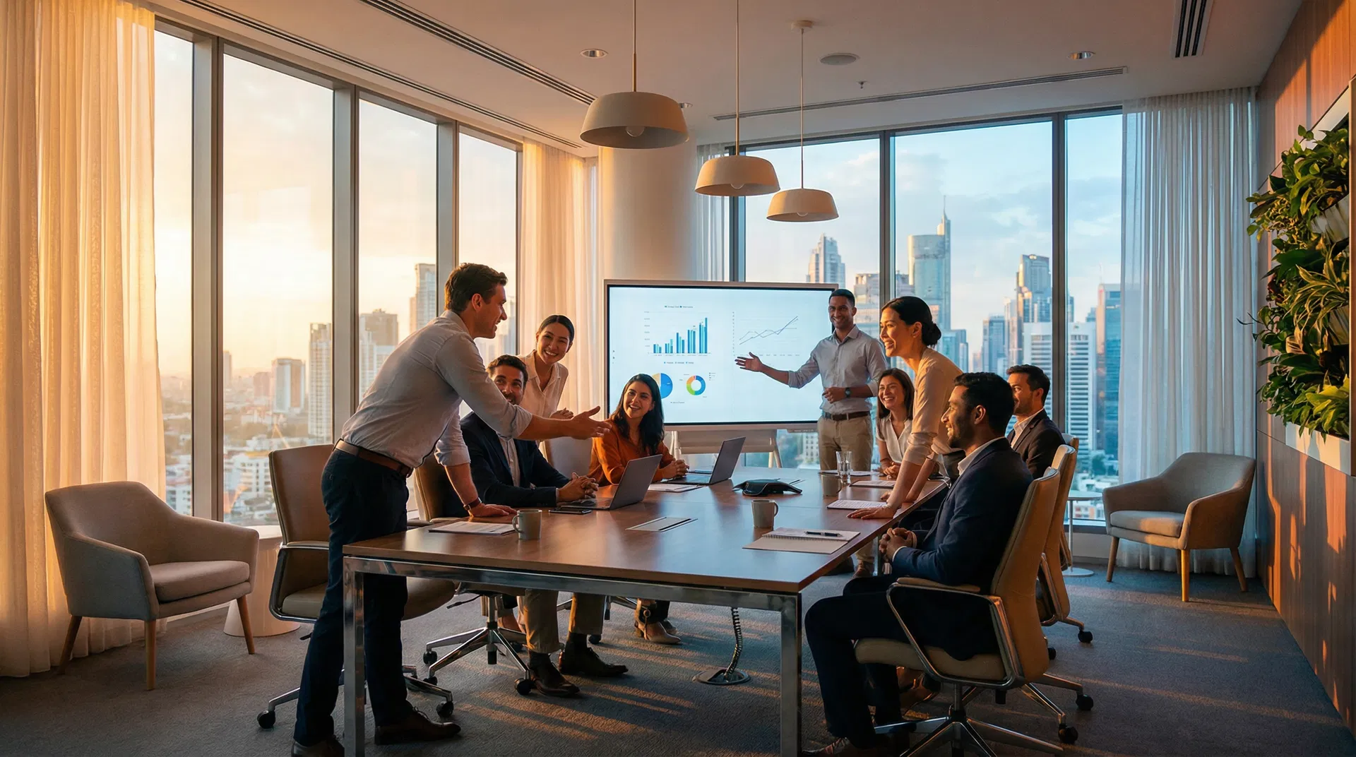 Sala de Reuniões - Pessoas Conversando