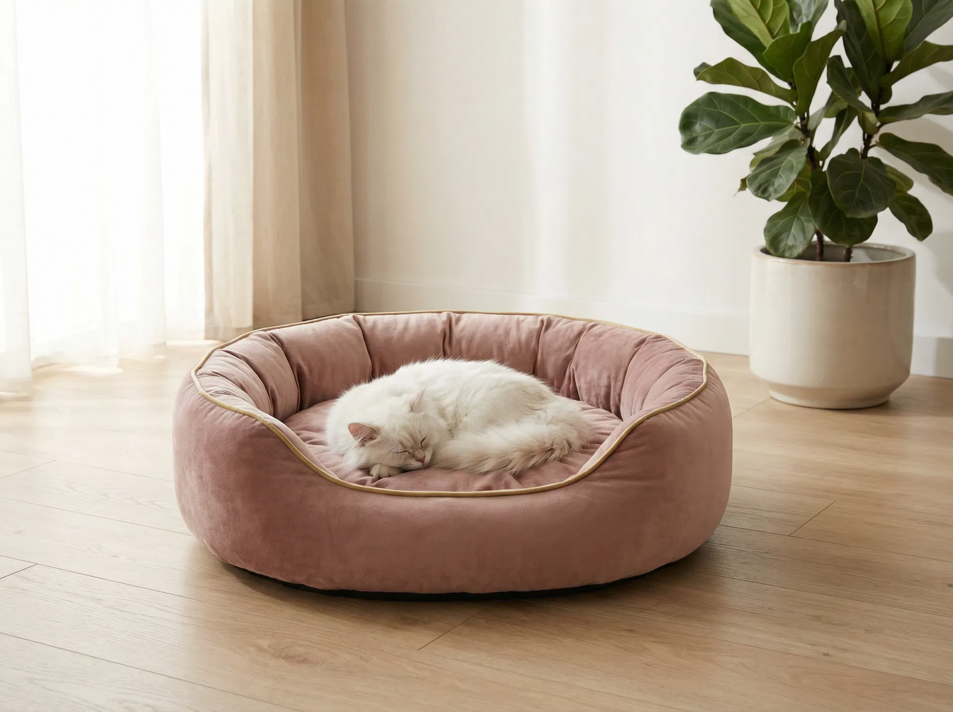 Cama Veludo Dusty Rose