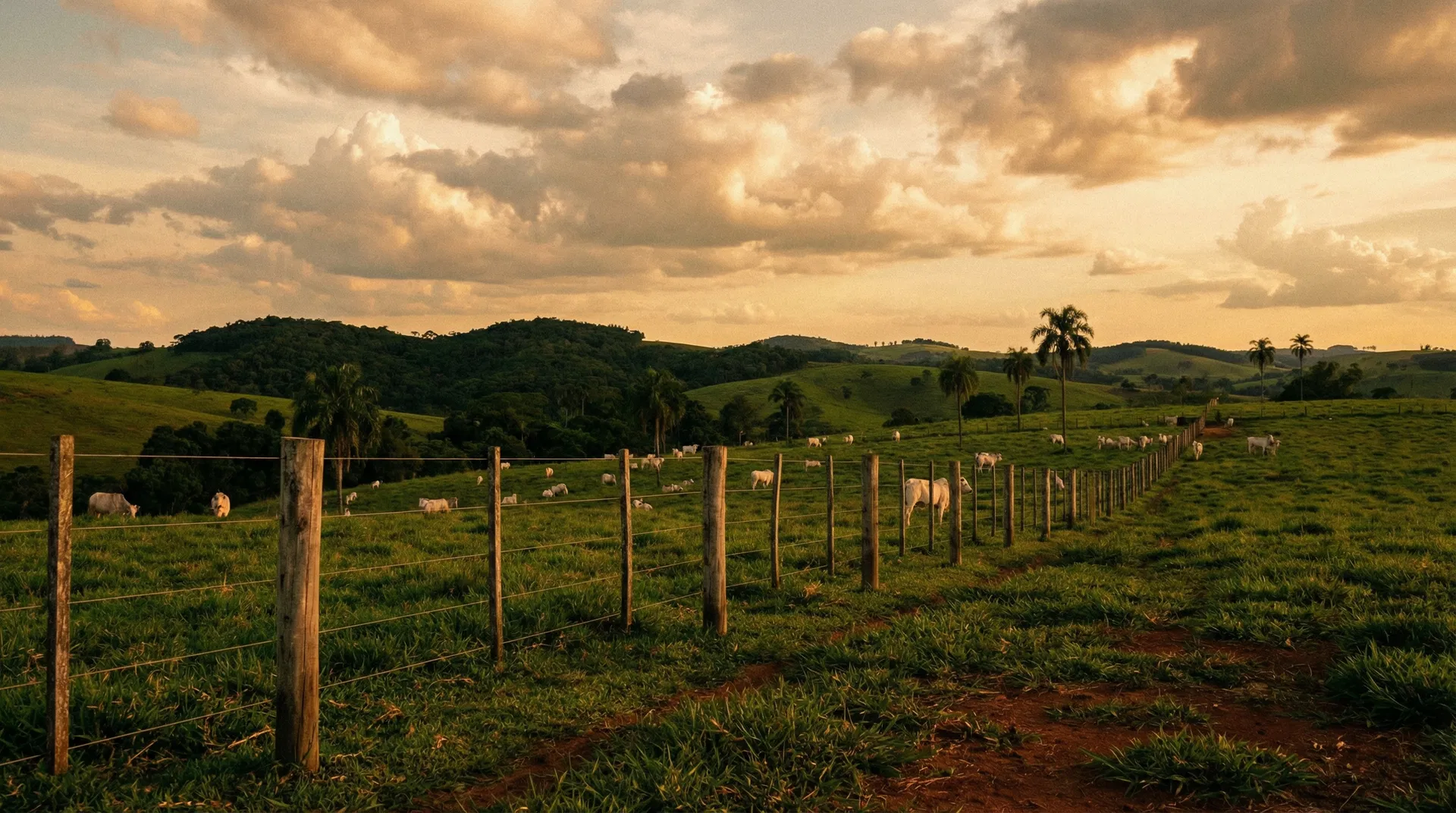 Paisagem rural com fazenda