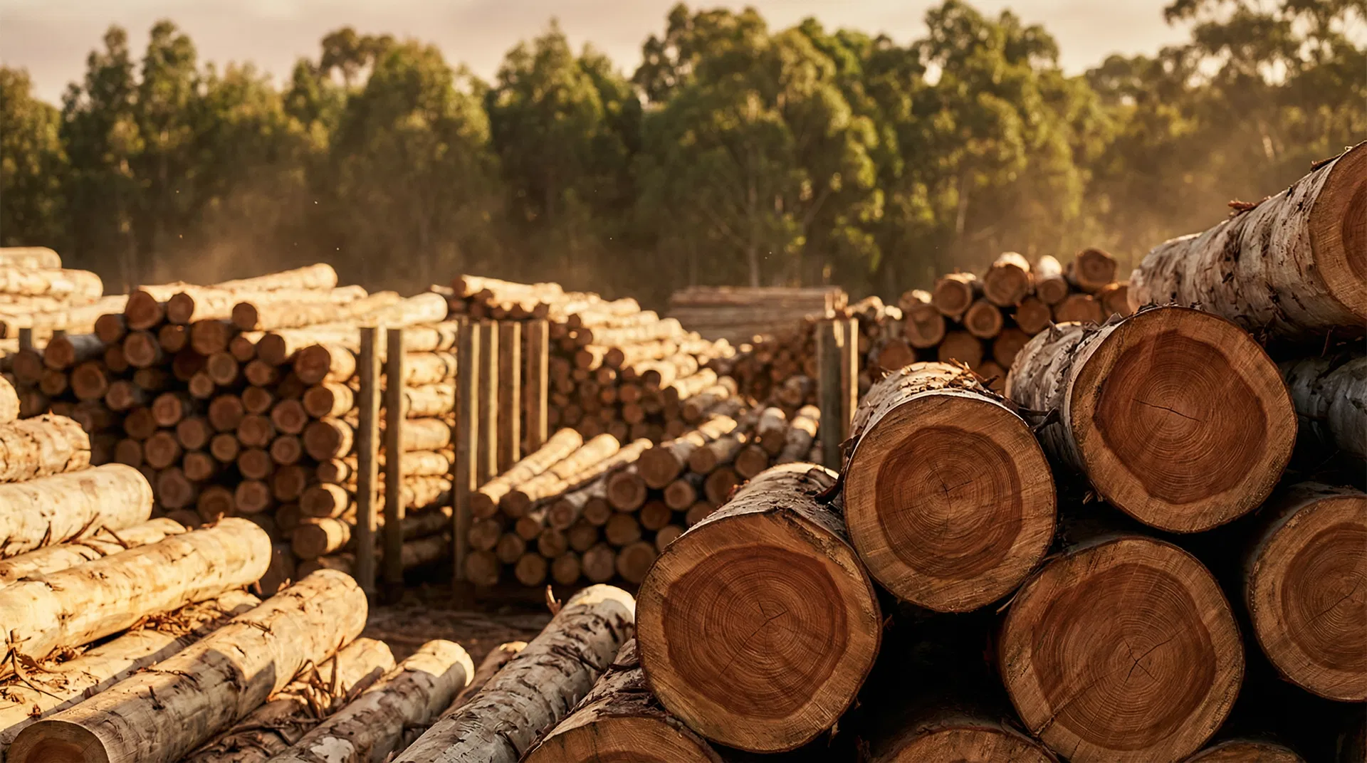 Eucalipto tratado empilhado