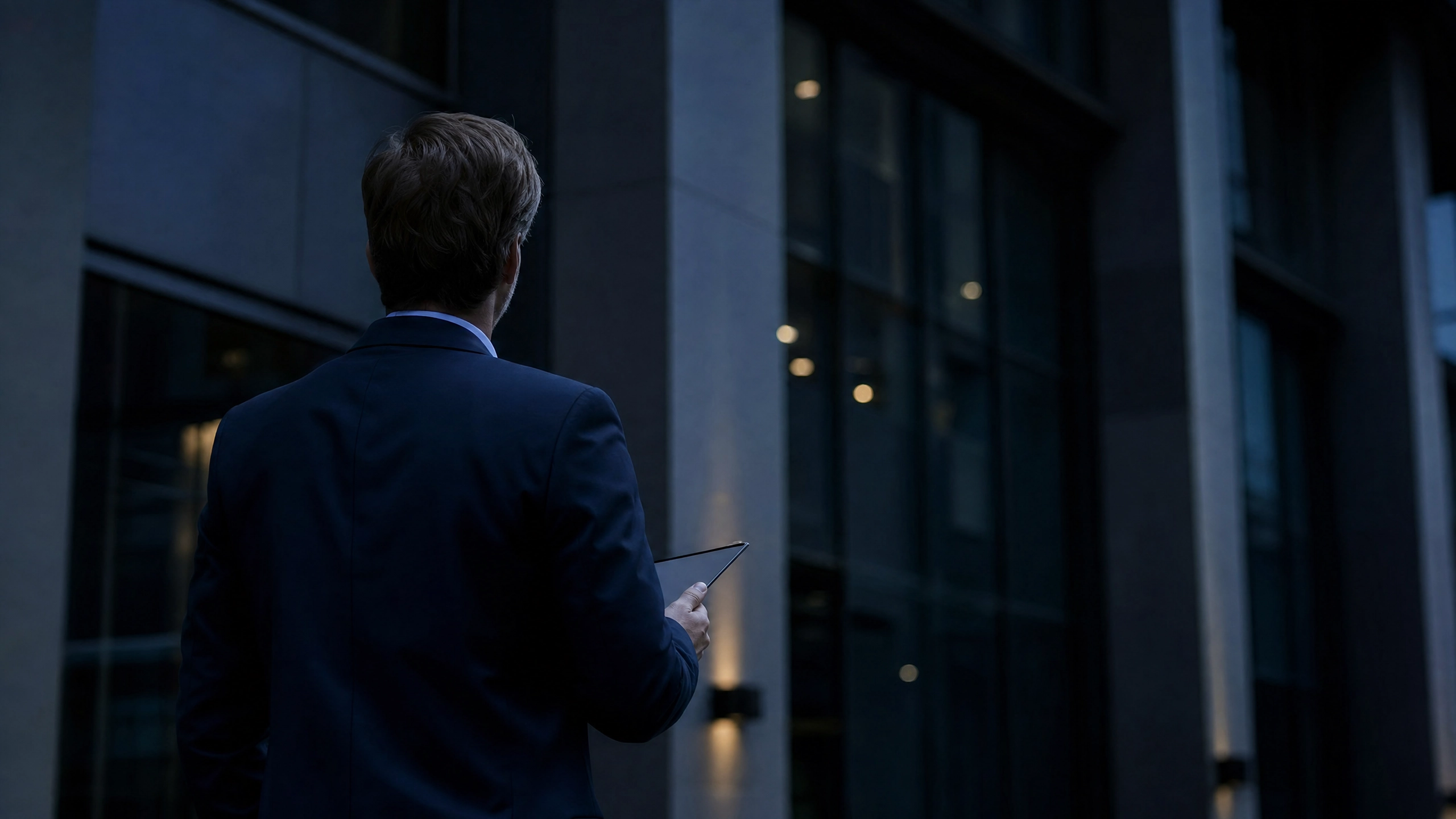 Property manager inspecting commercial building