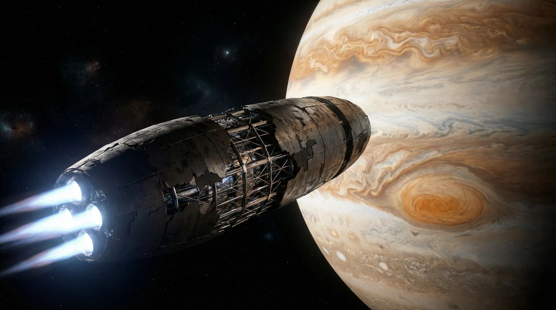 Engineered interstellar object 3I/ATLAS near Jupiter