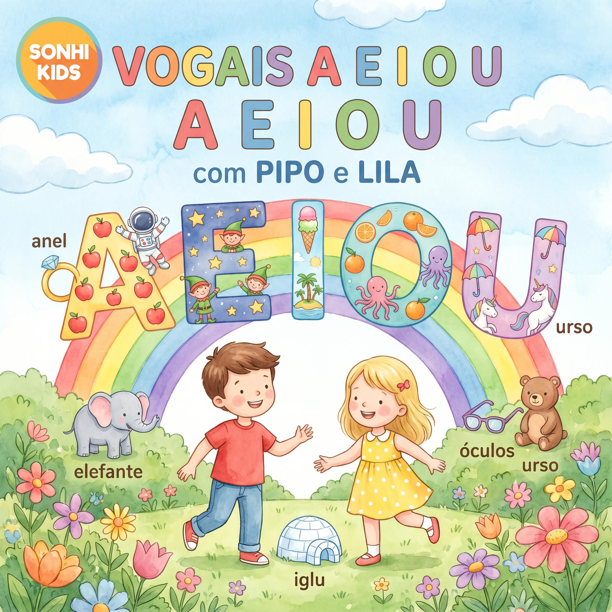 Letras AEIOU - Vogais Musicais