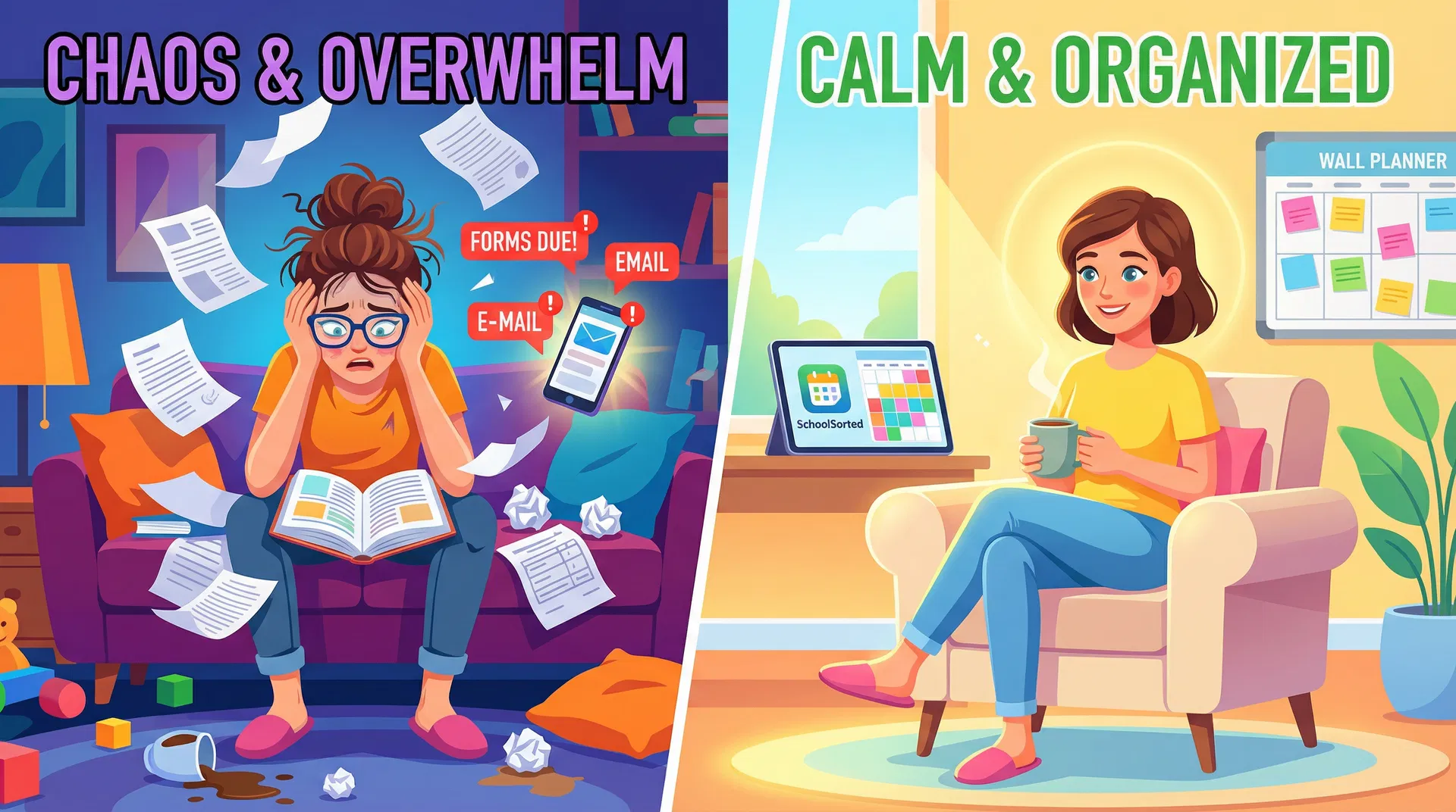 Transformation from stressed to happy