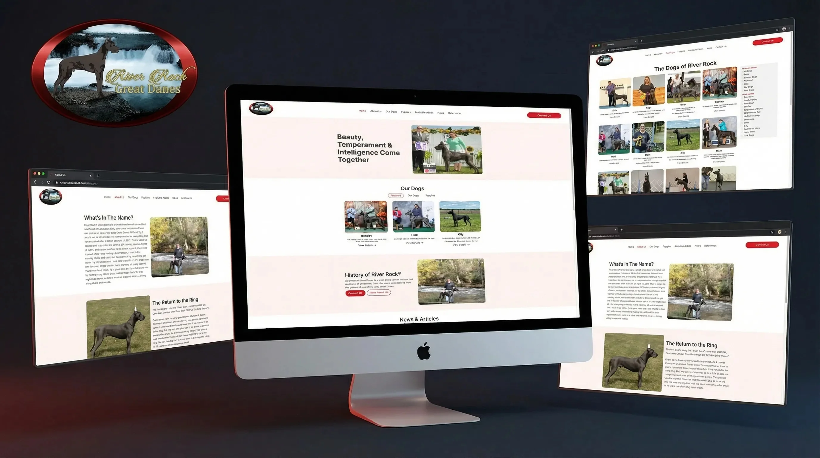 River Rock Danes website design for Agriculture & Animals by WPDesigns