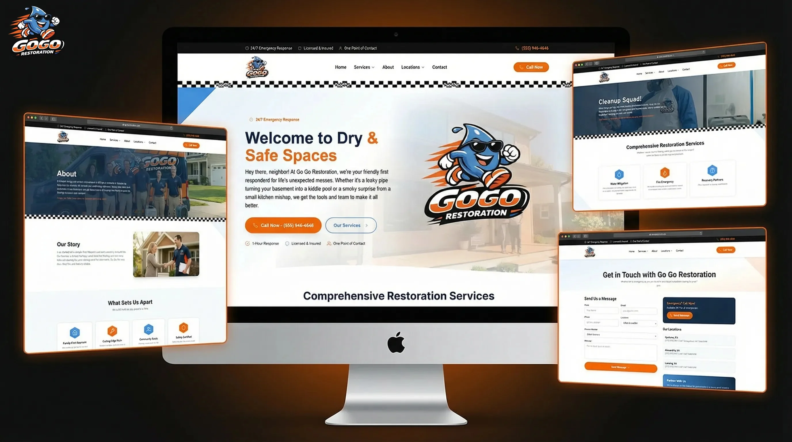 Go Go Restoration website design for Home Services by WPDesigns