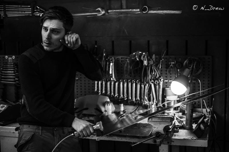 a man cooking in a kitchen