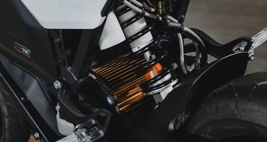 A close up of a motorcycle engine.