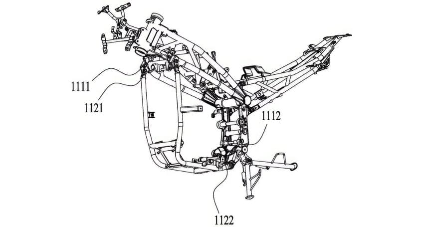 A drawing showing the parts of a bicycle.
