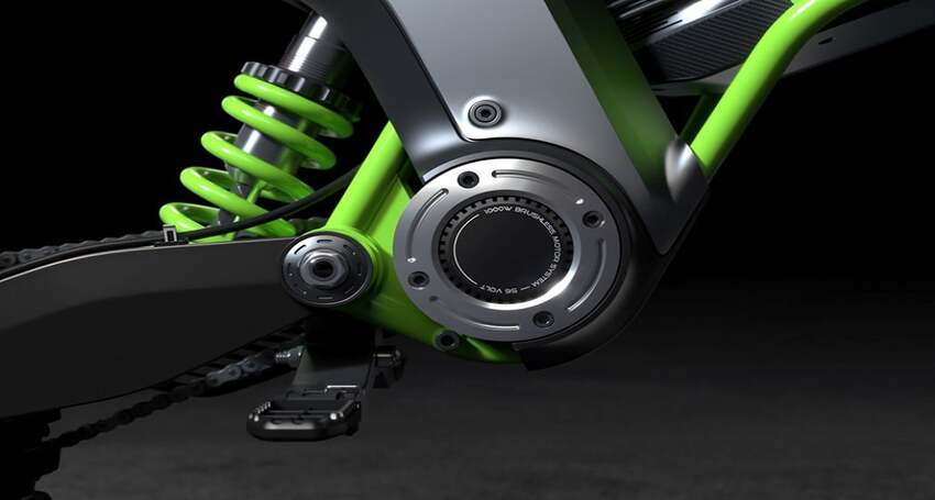 A close up of a modern design electric bike.