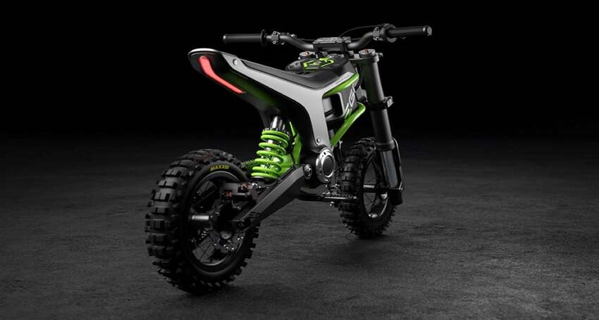 A classic aesthetics dirt bike on a black background.