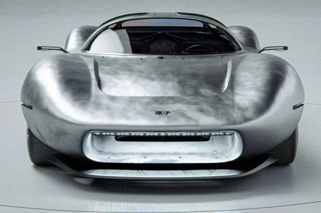 A silver sports car.