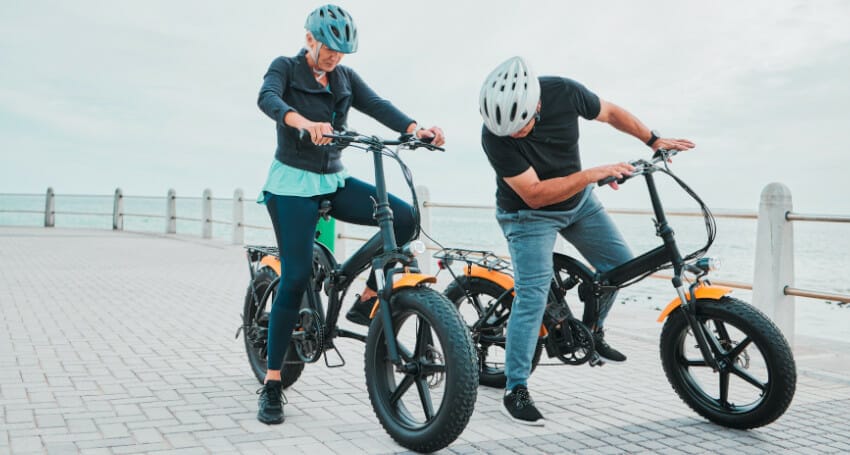 Electric bike, beach.