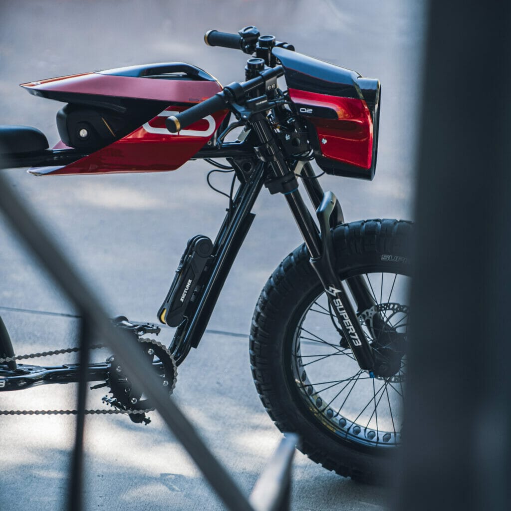 a close up of a bicycle