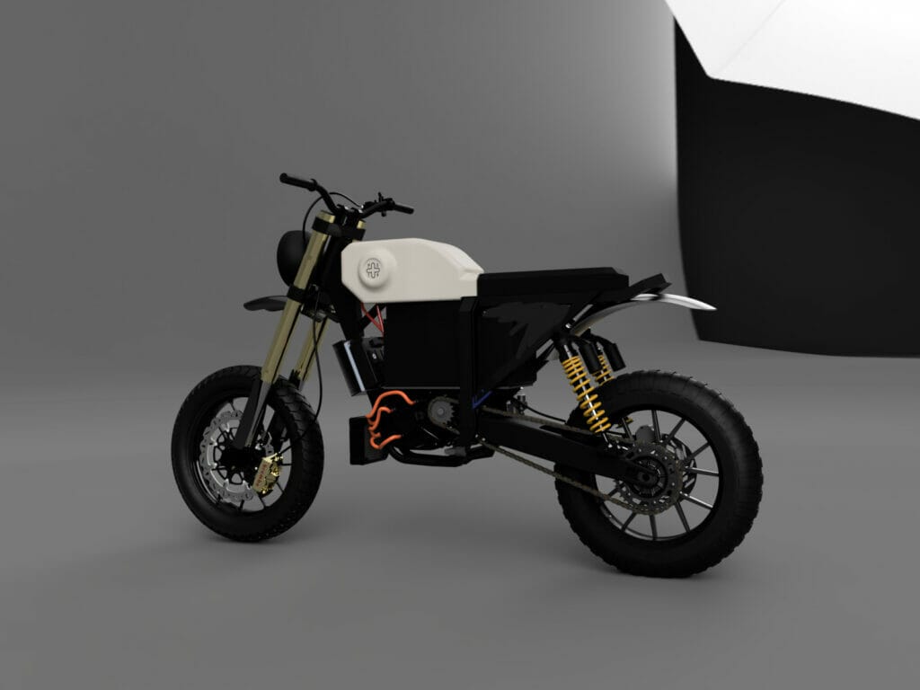 a motorcycle parked on the side of the road