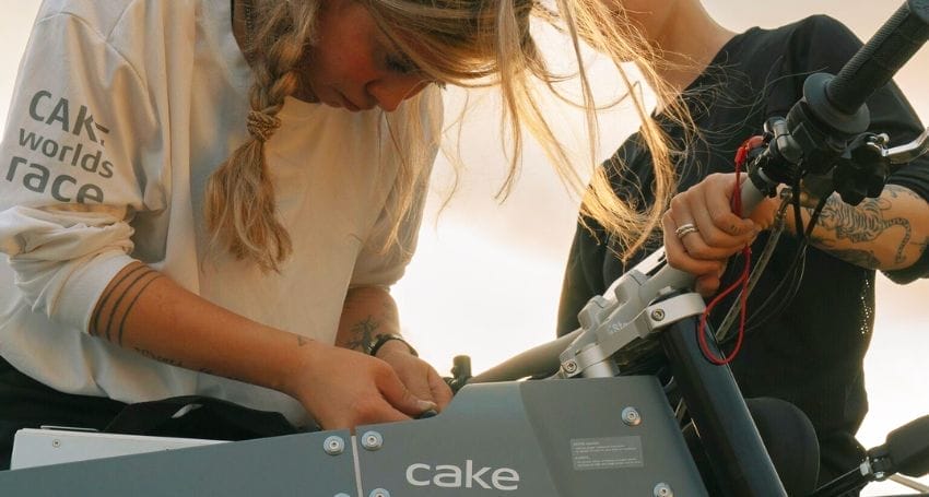 Two women working on an emission-free <a href=