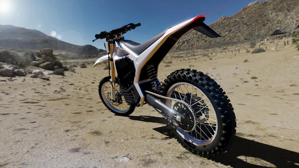 a motorcycle parked on the side of a mountain