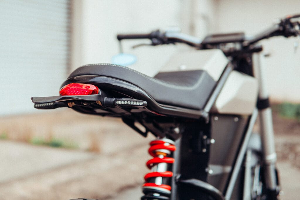 a close up of a motorcycle