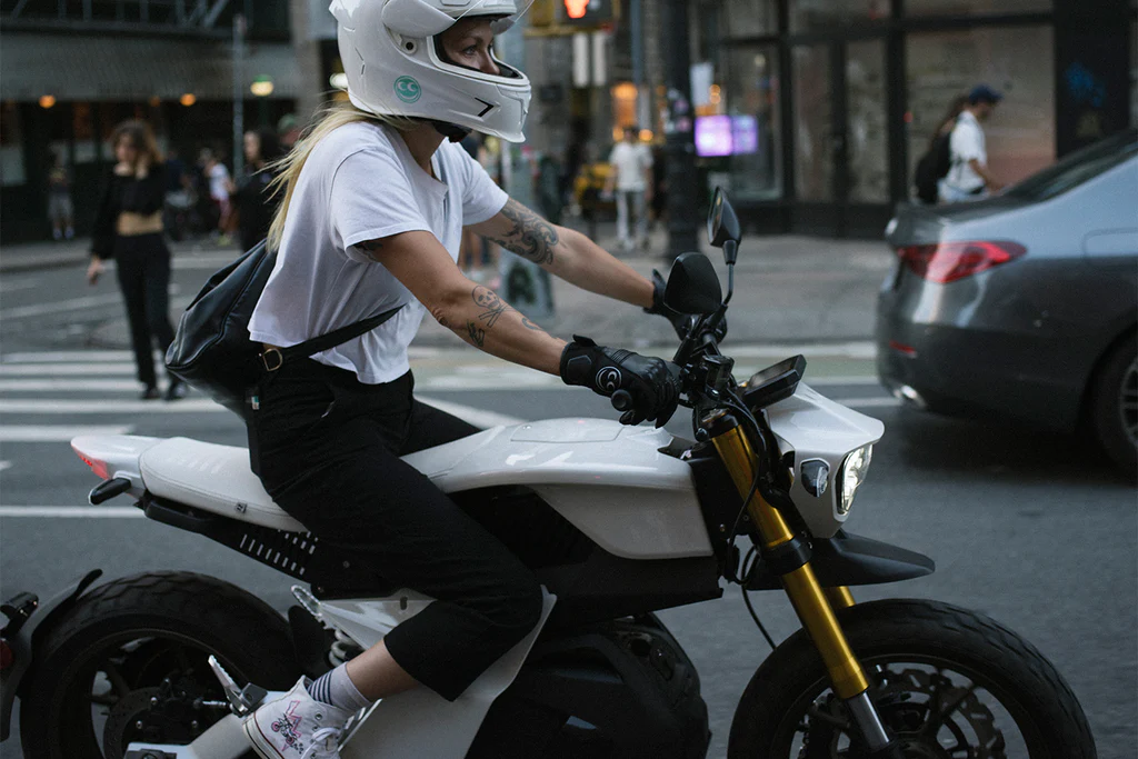 motorcycle, woman