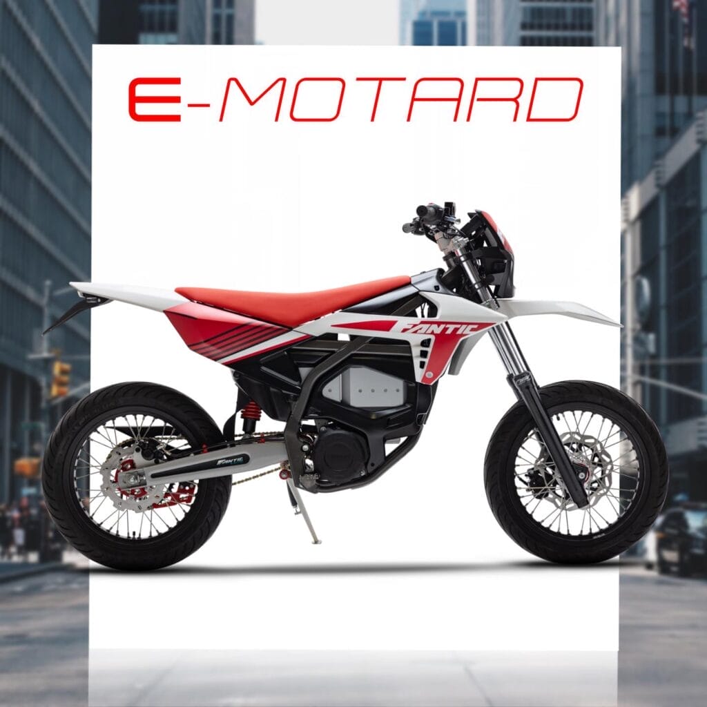 An e-motard motorcycle.