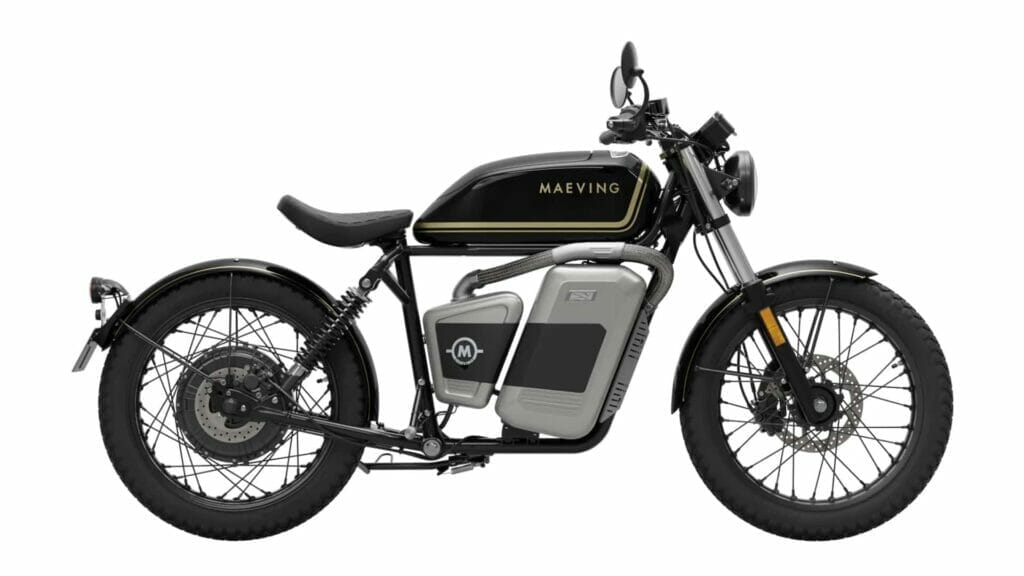 A black and gold motorcycle is shown against a white background.