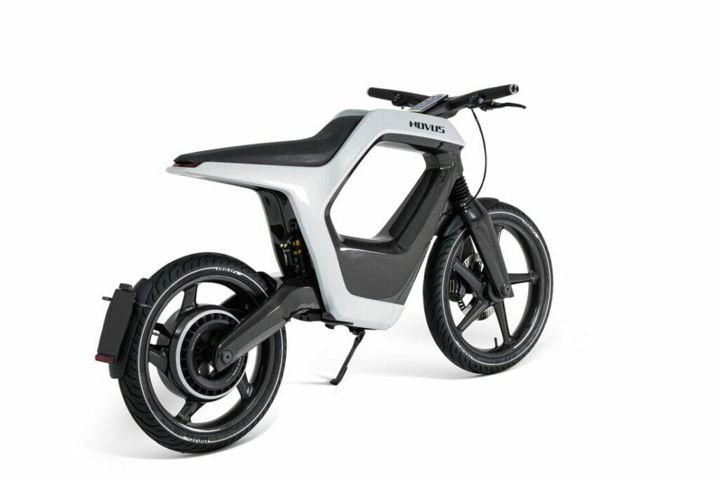 A white and black electric bike with a premium design on a white background.